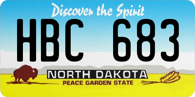 ND license plate HBC683