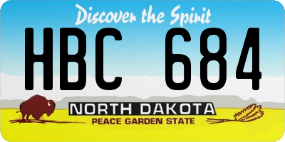 ND license plate HBC684