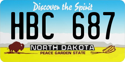 ND license plate HBC687