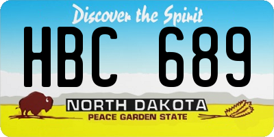 ND license plate HBC689