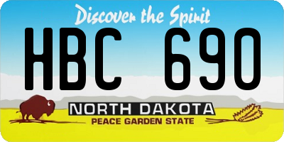 ND license plate HBC690