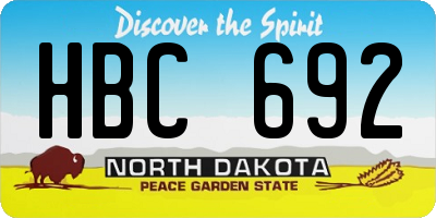 ND license plate HBC692