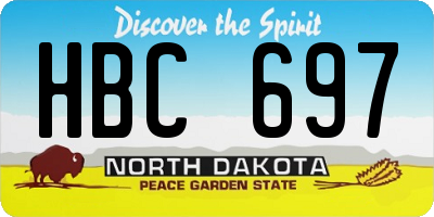 ND license plate HBC697