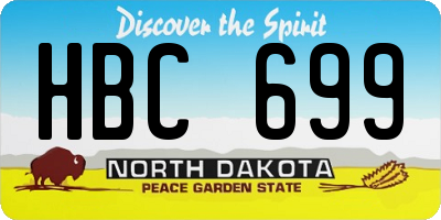 ND license plate HBC699