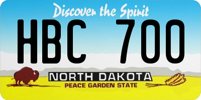 ND license plate HBC700