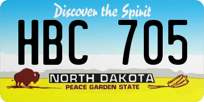 ND license plate HBC705