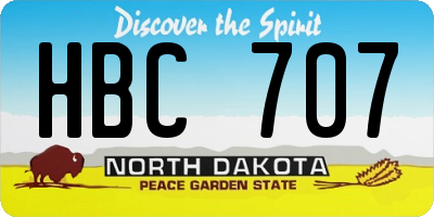 ND license plate HBC707