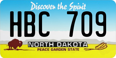 ND license plate HBC709