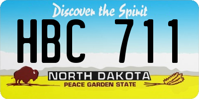 ND license plate HBC711