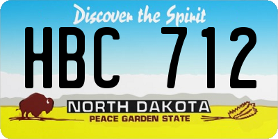 ND license plate HBC712