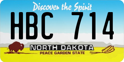 ND license plate HBC714