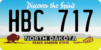 ND license plate HBC717