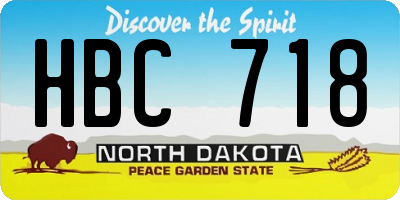 ND license plate HBC718