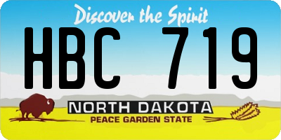 ND license plate HBC719