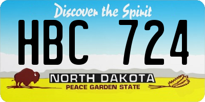 ND license plate HBC724
