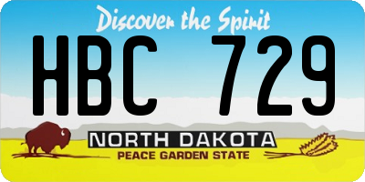 ND license plate HBC729