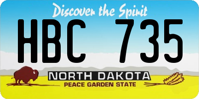 ND license plate HBC735