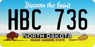 ND license plate HBC736