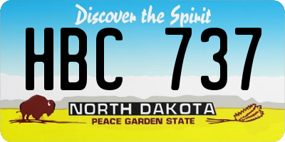 ND license plate HBC737