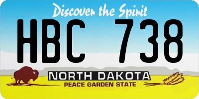 ND license plate HBC738