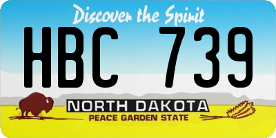 ND license plate HBC739