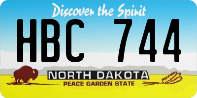 ND license plate HBC744