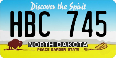 ND license plate HBC745