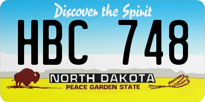 ND license plate HBC748
