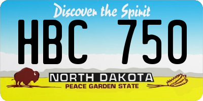 ND license plate HBC750