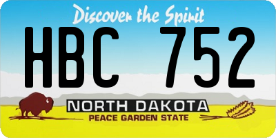 ND license plate HBC752