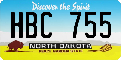 ND license plate HBC755