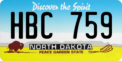 ND license plate HBC759