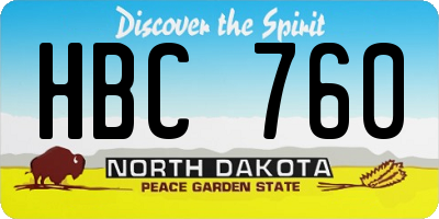 ND license plate HBC760