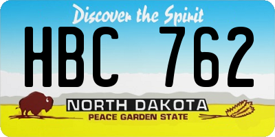 ND license plate HBC762