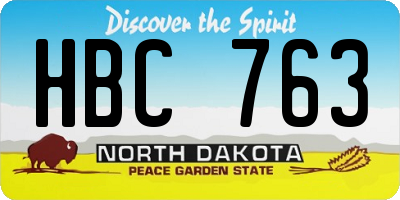 ND license plate HBC763