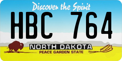 ND license plate HBC764