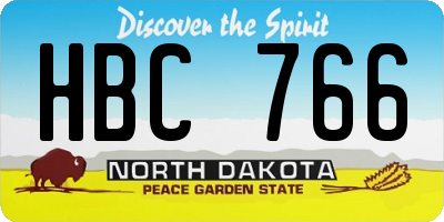 ND license plate HBC766