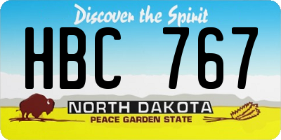 ND license plate HBC767