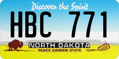 ND license plate HBC771