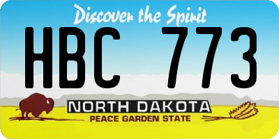 ND license plate HBC773