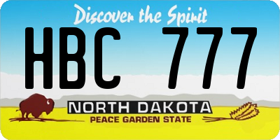 ND license plate HBC777