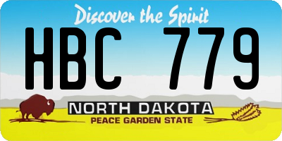 ND license plate HBC779