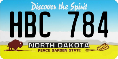 ND license plate HBC784
