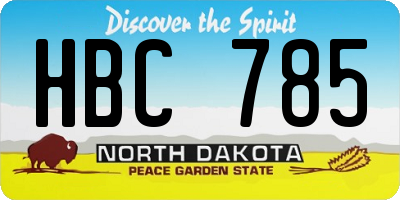 ND license plate HBC785
