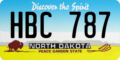 ND license plate HBC787