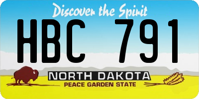 ND license plate HBC791