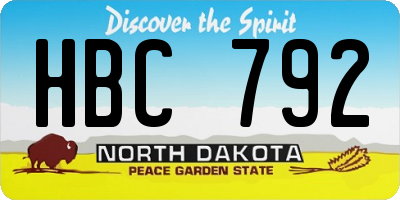 ND license plate HBC792