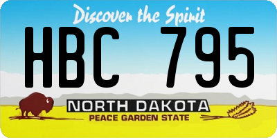 ND license plate HBC795