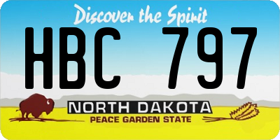 ND license plate HBC797