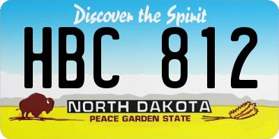 ND license plate HBC812